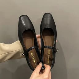 Mary Jane Single Shoes Thick Heel Shoes Elegant Classic Retro Square Toe Comfortable Soft Shallow Cut Low Heel Women's Shoes