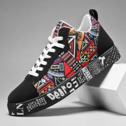 Breathable sports shoes, skateboard shoes, men's heart and music graphic design, couple casual shoes
