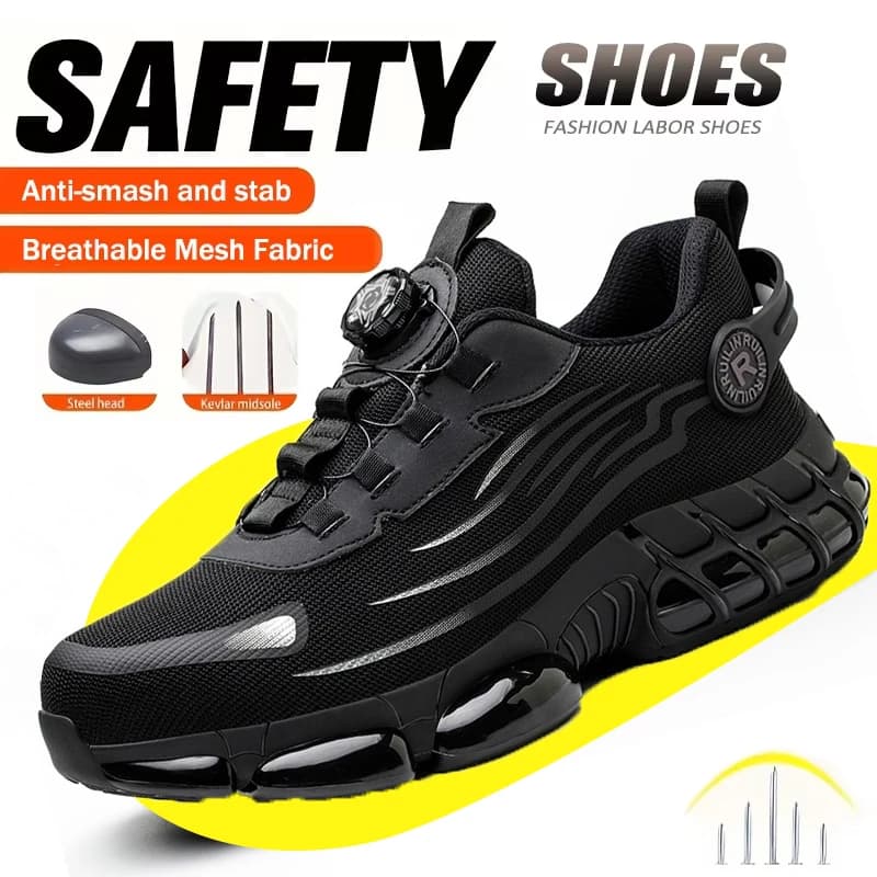 Impact Resistant Multifunctional Shoes, Foot Protection Mining Boots Construction Site Safety Shoes, Fashionable Men's Shoes,