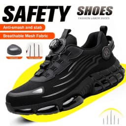Impact Resistant Multifunctional Shoes, Foot Protection Mining Boots Construction Site Safety Shoes, Fashionable Men's Shoes,