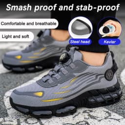 Impact Resistant Multifunctional Shoes, Foot Protection Mining Boots Construction Site Safety Shoes, Fashionable Men's Shoes,