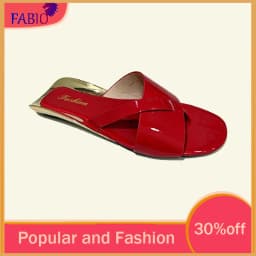 FABIO PENNY Summer Women Cross Strap Sandals Flat Gold Heel Non-slip Beach Flip Flops for Ladies, Slip-on Ladies' Flip-Flops