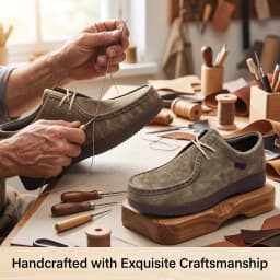 Mens Casual Dress Shoes Genuine Leather Hand-Sewn Loafers Shoes Elegant Mocassins, Casual Sneakers Lace-Up