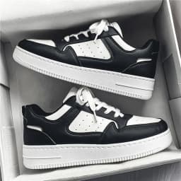 Men's Spring Summer Breathable Sneakers Trendy Versatile Thick-Soled White Sports Casual Shoes