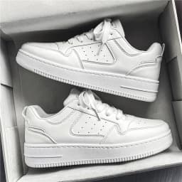 Men's Spring Summer Breathable Sneakers Trendy Versatile Thick-Soled White Sports Casual Shoes
