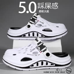 2026 New Men's Holes oes Summer Thi Bot Anti-Slip Driving Beach Slippers Spor Casual EVA Injection Moulding Footwear