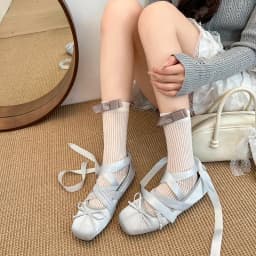 Spring/Fall New Mary Jane Flats - Ballet-Inspired Square-Toe Lace-up Flat Shoes with Elastic Strap, Vintage Satin Face Women 846