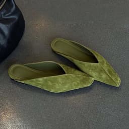 Mules Shoes for Women Flats Slippers Slingback Summer Sandals 2026 New Fashion Suede Flip Flops Dress Brand Designer Woman Shoes