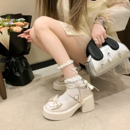 2026 Lolita Shoes Black Super High Heels Mary Jane Shoes Women Chunky Platform Pumps Woman Ankle Buckle Party Shoes