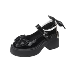 2026 Lolita Shoes Black Super High Heels Mary Jane Shoes Women Chunky Platform Pumps Woman Ankle Buckle Party Shoes