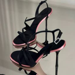Satin Color Block Stiletto High Heels with One Belt 2026 New Summer Temperament Versatile Sandals
