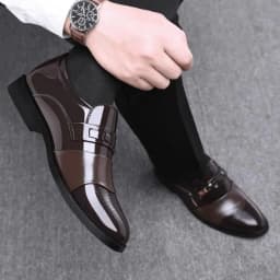 New men's formal leather Shoes Casual business non slip footwear Fashion minimalist work shoes Comfortable male flat Zapatillas