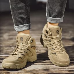 New Men's Boots Fashion Outdoor Boots Breathable Hiking Boots Autumn Shoes Sneakers Lightweight Non-slip Men Desert Ankle Boots