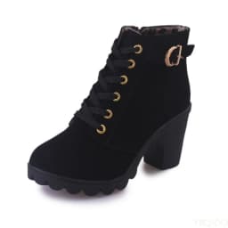New Spring Winter Fashionable versatile Women Boots Lace-up Fashionable versatile Ladies Shoes comfortable High Heels Boots