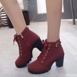 New Spring Winter Fashionable versatile Women Boots Lace-up Fashionable versatile Ladies Shoes comfortable High Heels Boots