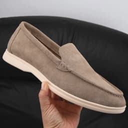 Men's Suede Leather Comfort Loafers, Flat Casual Slip-on Shoes, Fashion Suede Flats, Classic Round Toe Soft Leather Loafers 2025