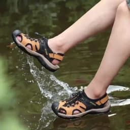 Summer Men Sandals Genuine Leather Casual Shoes Outdoor Antiskid Durable Sandals for Men Beach Shoes Roman Shoes Plus Size39-46