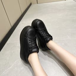 Platform White Shoes Women's Sneaker New Casual Sports Muffin Shoe Heightening Lace-up Women Board Shoes
