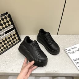 Platform White Shoes Women's Sneaker New Casual Sports Muffin Shoe Heightening Lace-up Women Board Shoes
