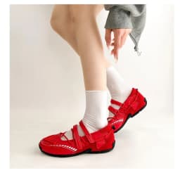 Mary Jane Sports Shoes 2026 New Fashion Soft Soled Mesh Breathable Casual Women Flat Shoes Outside Comfy Non-slip Single Shoes