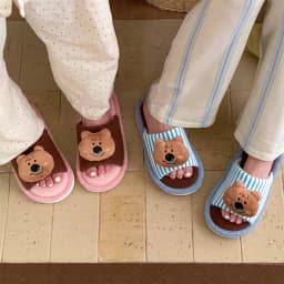Women Men House Fur Slippers Casual Cute Lovely Animals Pattern Design All Season Indoor Non-slip Warm Soft Soles Comfy Home New