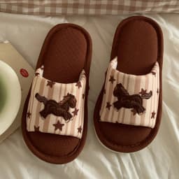 Women Men House Fur Slippers Casual Cute Lovely Animals Pattern Design All Season Indoor Non-slip Warm Soft Soles Comfy Home New