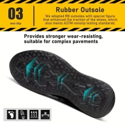 Steel Toe Safety Shoes for Men Lightweight Breathable Work Shoes Grey Anti-Smash Anti-Puncture Work Shoes Comfortable Durable