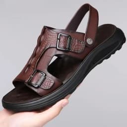 Men's Driving Sandals - Waterproof Anti-Slip Soft Sole Beach Shoes, Summer Indoor/Outdoor Dual-Use Comfort Slide Flip Flops