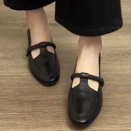 Spring/Fall New Women's Vintage Mary Jane Shoes - Square Toe Low Cut Flats Soft Leather Loafers British Style Casual Shoes 2026