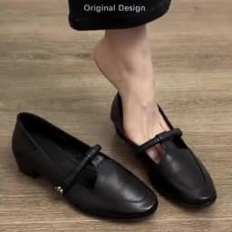 Spring/Fall New Women's Vintage Mary Jane Shoes - Square Toe Low Cut Flats Soft Leather Loafers British Style Casual Shoes 2026