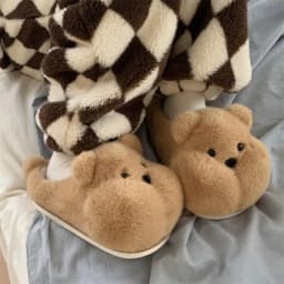Women House Fur Slippers Casual Cute Lovely Bat Design Dark Grey Winter Indoor Non-slip Warm Soft Soles Comfy Home Female New