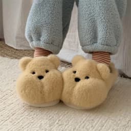 Women House Fur Slippers Casual Cute Lovely Bat Design Dark Grey Winter Indoor Non-slip Warm Soft Soles Comfy Home Female New