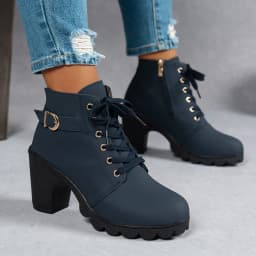 New Spring Winter Fashionable Versatile Women Boots Lace-up Fashionable Versatile Ladies Shoes Comfortable High Heels Boots