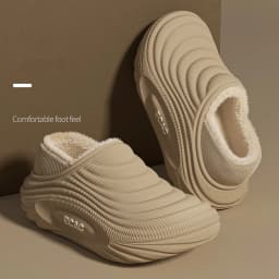 Baotou Waterproof Cotton Slippers, Home Cotton Shoes, Winter Warm and Non Slip Couple Cotton Slippers