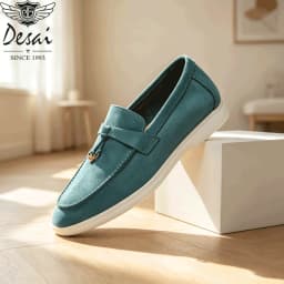 Desai Men's Faux Suede Loafers Metal Buckle Tassel Slip-on Casual Driving Shoes Lightweight Comfort