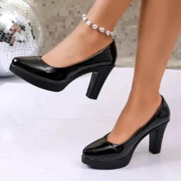 High Heels Shoes Women White Wedding Shoes Thick High Heels Fashion Party Pumps Footwear Black Red Big Size 35-42