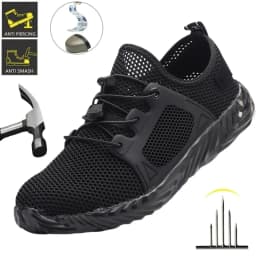 Summer Hollow Out Safety Shoes Work Shoes Steel Toe Men Puncture-protective Work Indestructible Safety Lightweight Sneakers