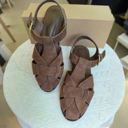 Brown Gladiator Sandals for Women 2026 New Summer Retro Woven Closed Toe Flat Sandals Comfort Buckle Strap Shoes