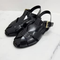 Brown Gladiator Sandals for Women 2026 New Summer Retro Woven Closed Toe Flat Sandals Comfort Buckle Strap Shoes