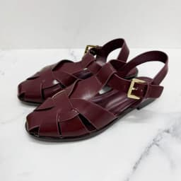 Brown Gladiator Sandals for Women 2026 New Summer Retro Woven Closed Toe Flat Sandals Comfort Buckle Strap Shoes
