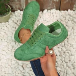 Women Natural Suede Leather Lace-up 2026 New Sneakers Round Toe Soft Comfort Casual Female Outdoor Drive/walk Shoes for Woman