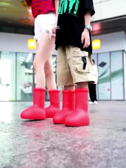 Astro Boy Style Japanese Minimalist Mid-Calf Rain Boots for Men, Fashionable Waterproof Outdoor Boots, Lightweight and Durable Rubber Shoes