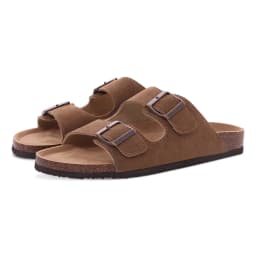 Smile Pop Classic Arizoan Men Suede Slippers Men Clogs Sandals Cow Suede Outdoor Antiskid Slippers with Adjustable Buckle Straps