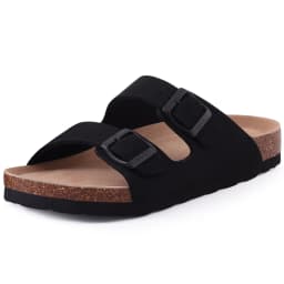 Smile Pop Classic Arizoan Men Suede Slippers Men Clogs Sandals Cow Suede Outdoor Antiskid Slippers with Adjustable Buckle Straps