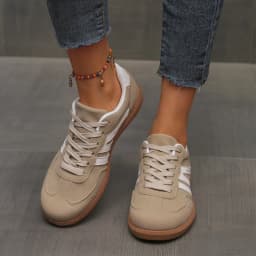 Mix Color Women's Autumn Sneakers Fashion Splicing Flat Heel Vulcanized Shoes Female Lace-Up Non-Slip Pu Leather Casual Shoes