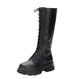 Winter women zipper new long boot Fashion lace up non slip shoes Casual Thick soled trend Boots comfortable ladies shoe Botas