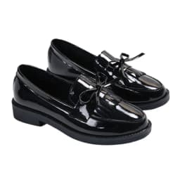 Womens Shoes Patent Leather Women Loafers British Tassel Casual Female Flat Shoes Bowknot Comfortable Small Leather Shoes
