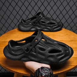 Litfun Summer Clogs Sandals For Men New Outdoor Soft Botton Beach Slippers Anti-slip EVA Garden Shoes Fashion Hollow Hole Shoes