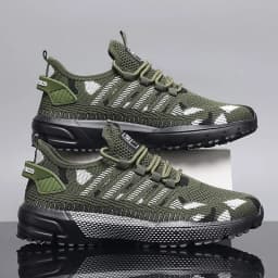 Mens All Season Breathable Mesh Sports Shoes Casual Stylish Non Slip EVA Sole Lace Up for Running Walking Outdoor Activities