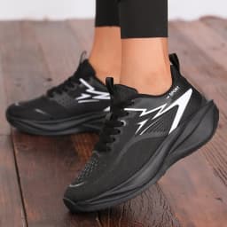 Women's Sneakers Breathable Knitted Mesh Comfortable Flat Lace Up Shoes Trendy Fashionable Casual Outdoor Women Running 2026